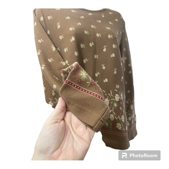 ORVIS Ladies Brown Pullover Top Like New Size Large - Picture 2 of 10